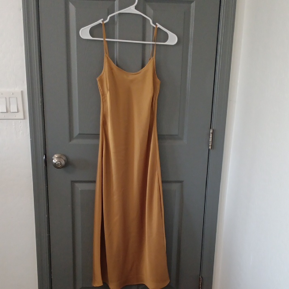 Levi's Gold Maxi Sundress Sleeveless Spaghetti Strap